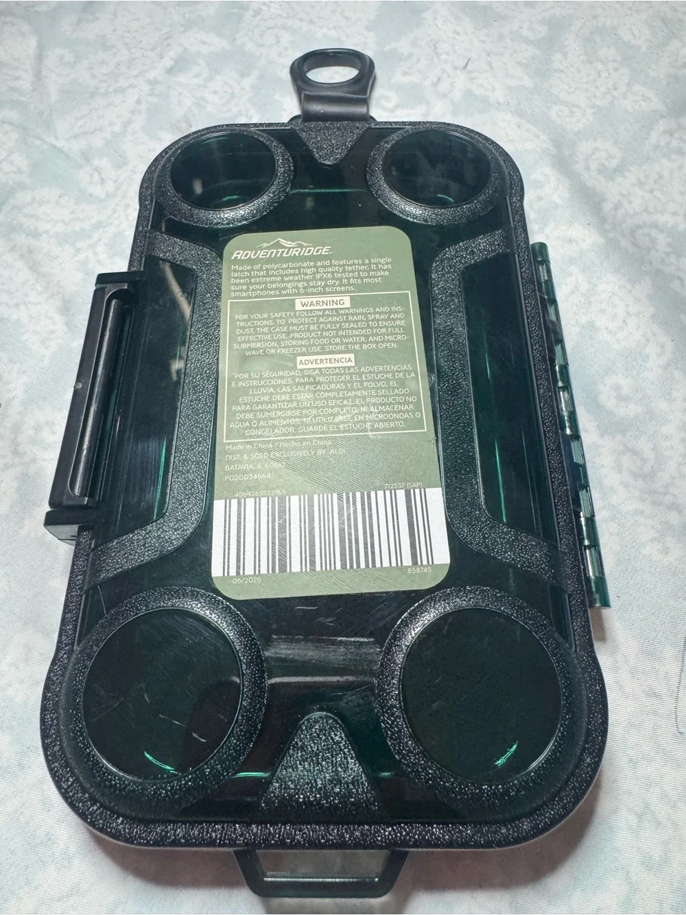 IPX6 Watertight Smartphone Case in Black with Green Tint